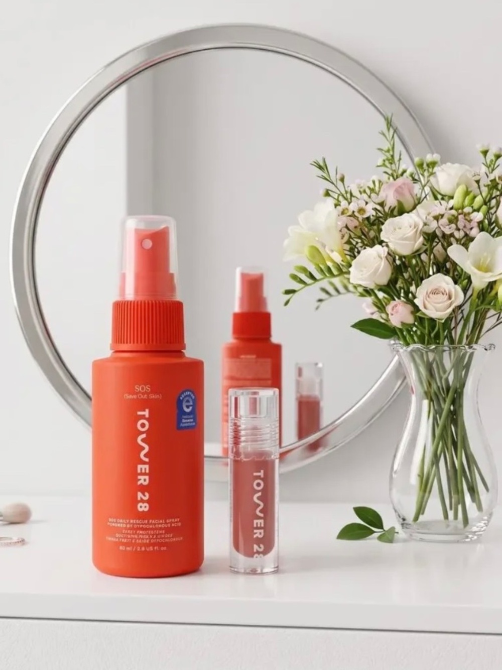 Tower 28 SOS Daily Rescue Facial Spray 2oz & ShineOn Lip Jelly Mini